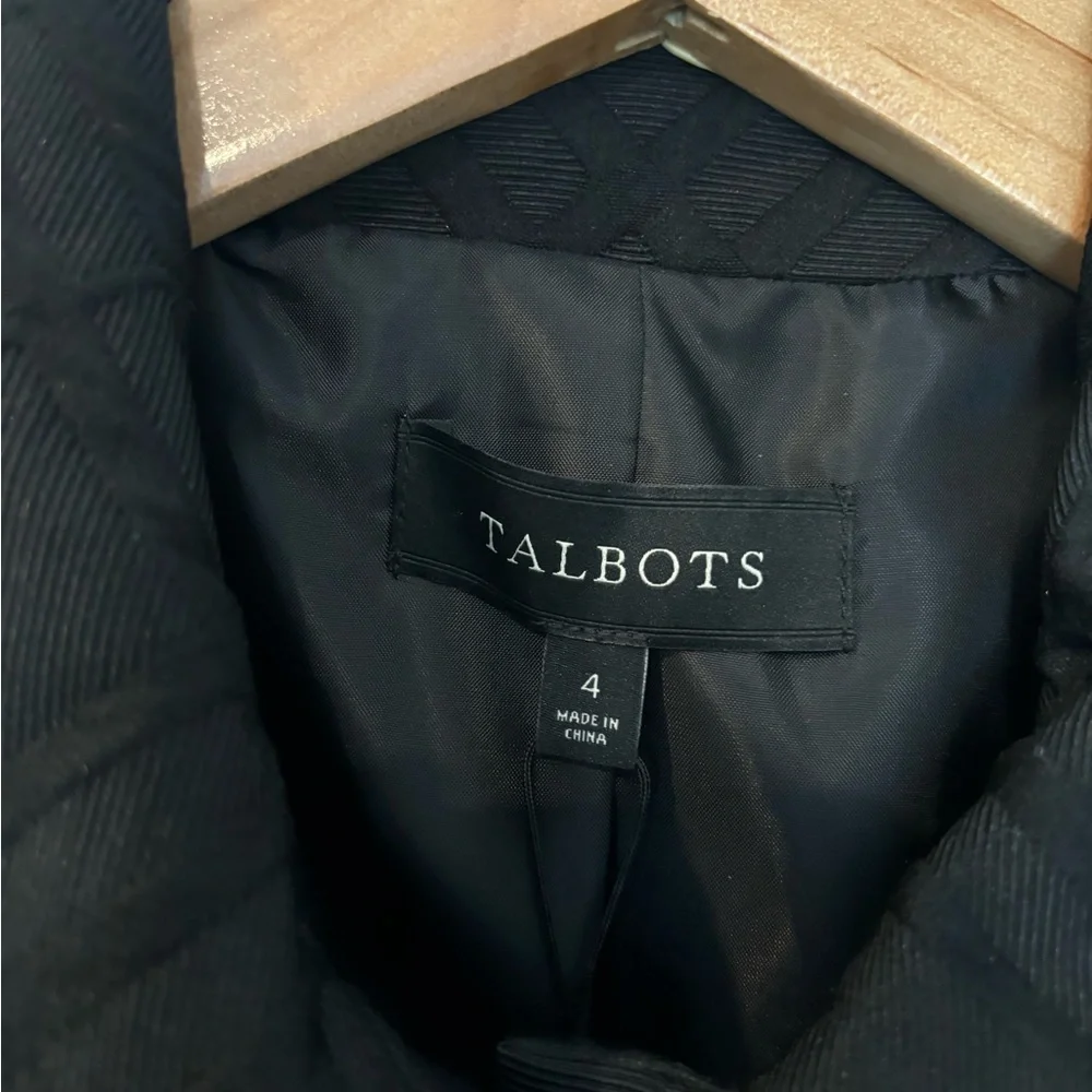 Talbots NWT Black Diamond Pattern Suit Jacket Size 4